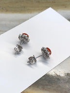 Icy Orange Jade Cabochons Earrings