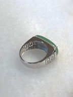 Icy Green Jade Saddle Ring