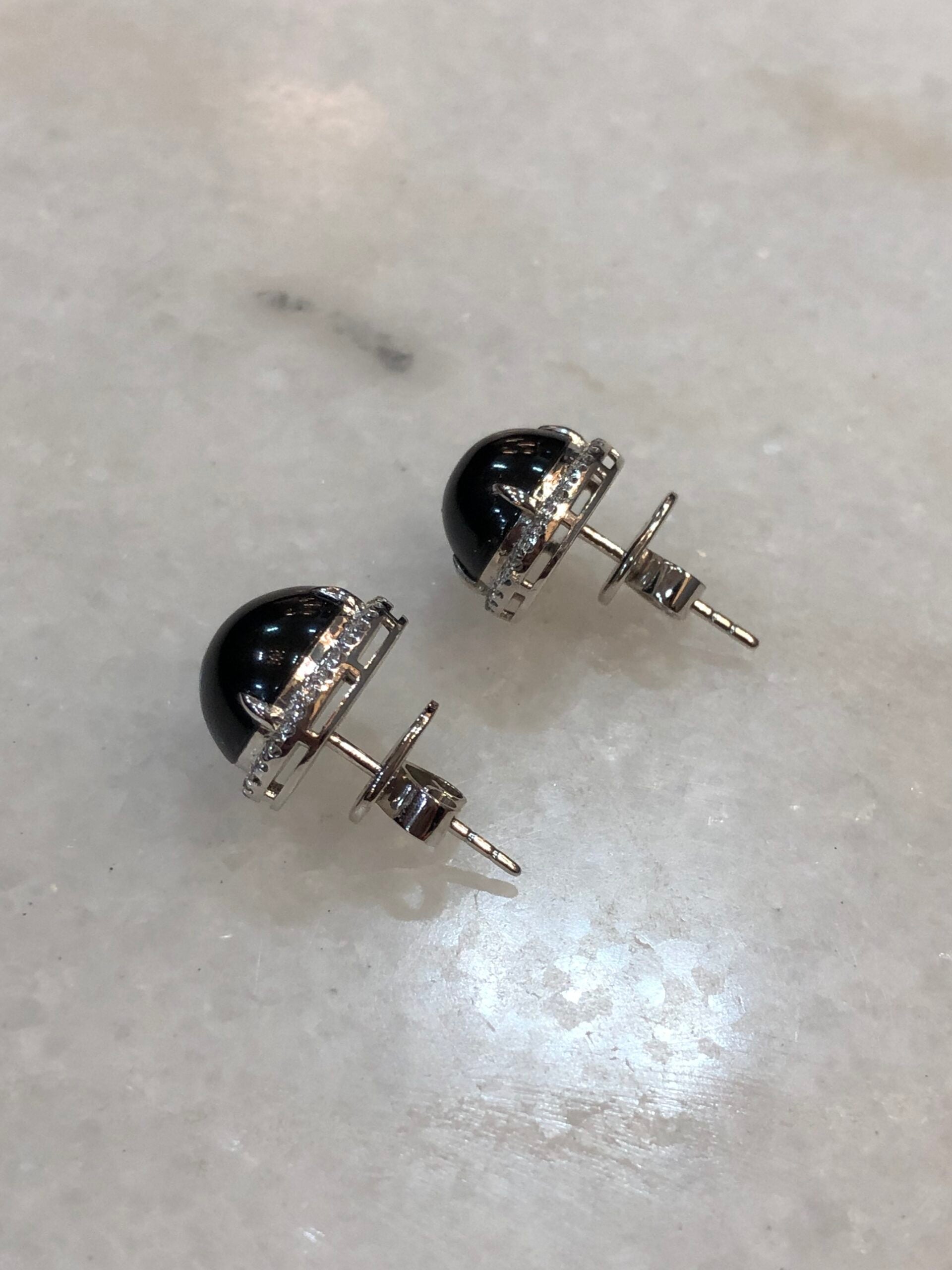 Mo Cui Jade Cabochons Earrings