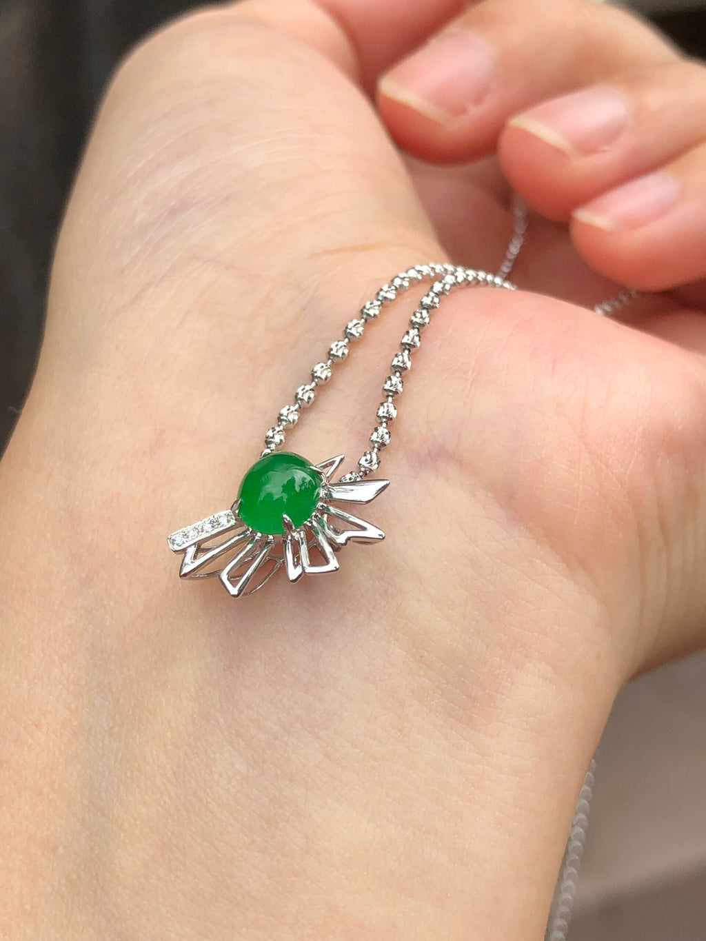 Green Jade Cabochon Pendant