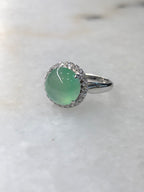 Natural Type A Icy Green Cabochon Jadeite Ring | ClassicJade Singapore