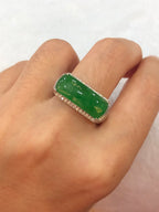 Green Jade Saddle Ring