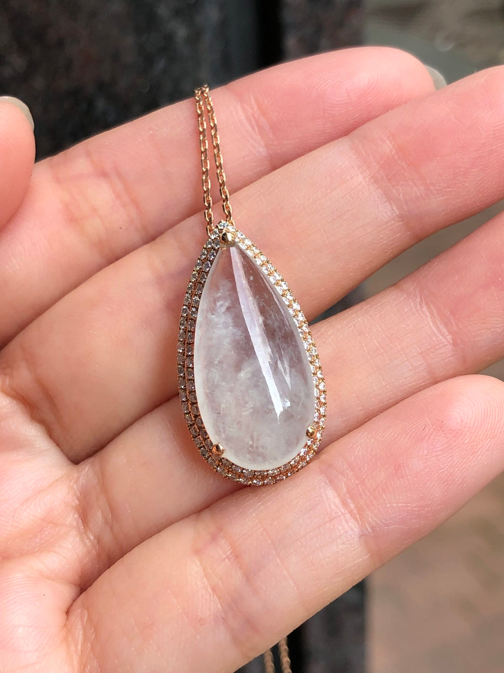 Icy Jade Water Drop Pendant