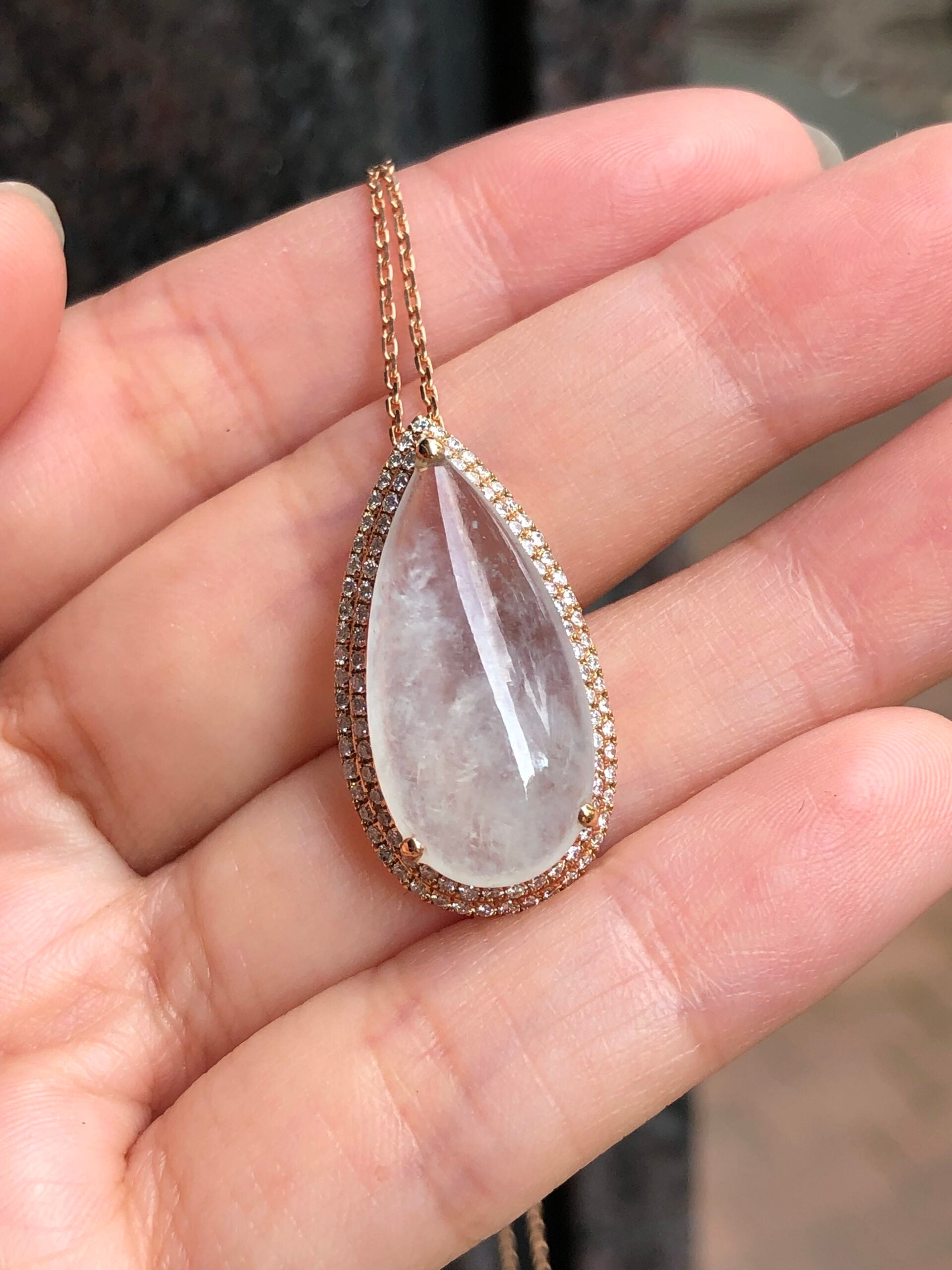 Icy Jade Water Drop Pendant