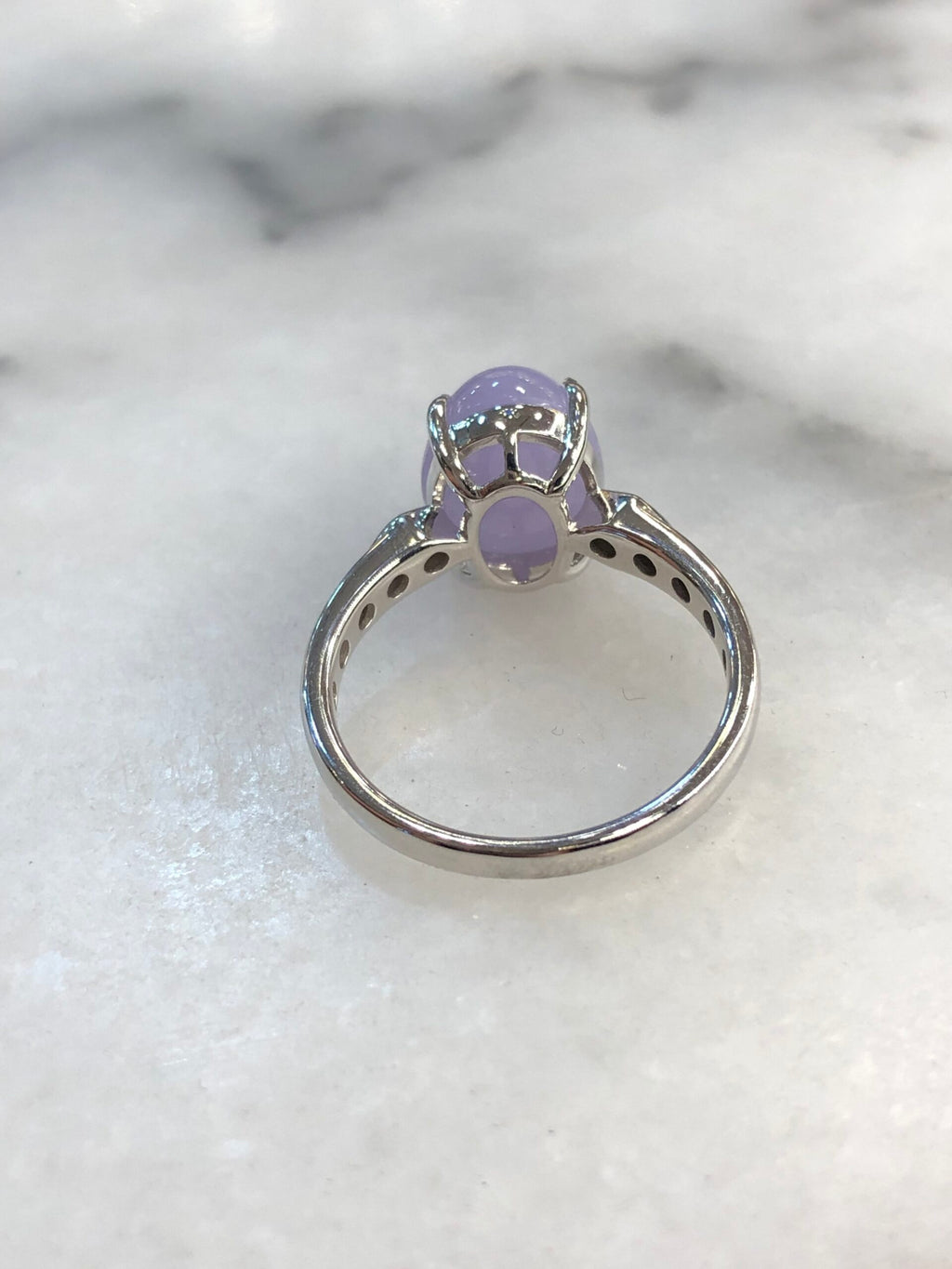 Lavender Jade Cabochon Ring