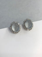 Icy Jade Cabochons Earrings (Glassy Variety)