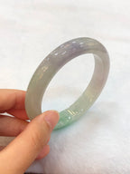 Icy Green With Lavender Jade Bangle