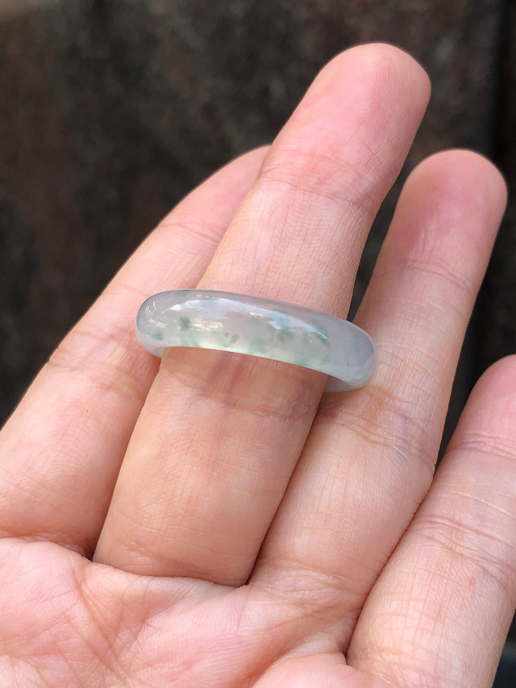 Natural Type A Icy Piao Hua Jadeite Hololith Ring | ClassicJade