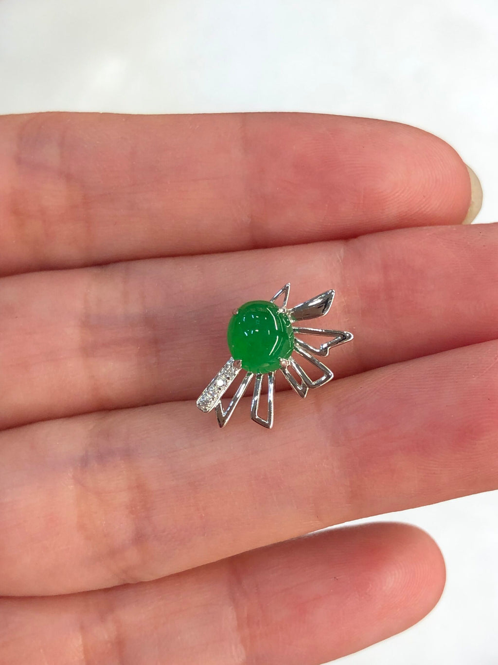 Green Jade Cabochon Pendant