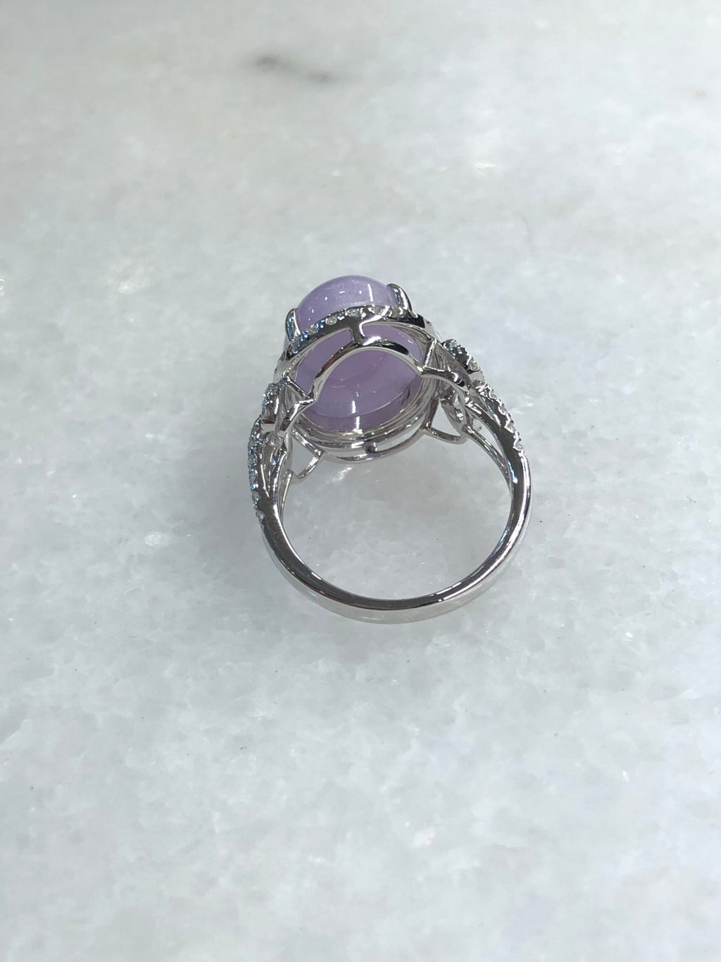 Lavender Jade Cabochon Ring