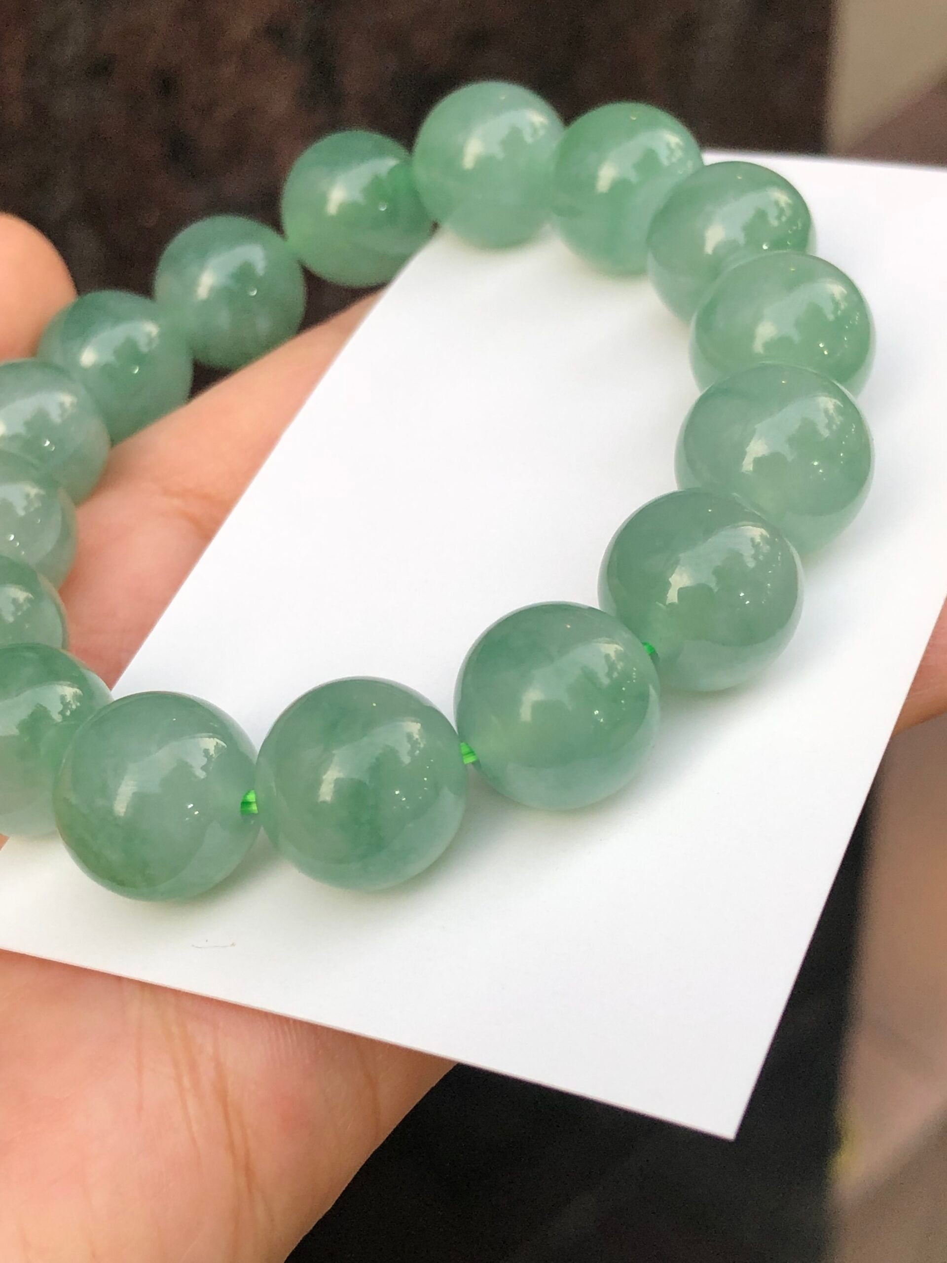 Icy Green Floral Jade Bracelet