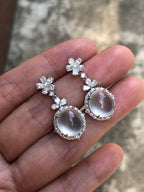 Icy Jade Cabochon Earrings (Glassy Variety)