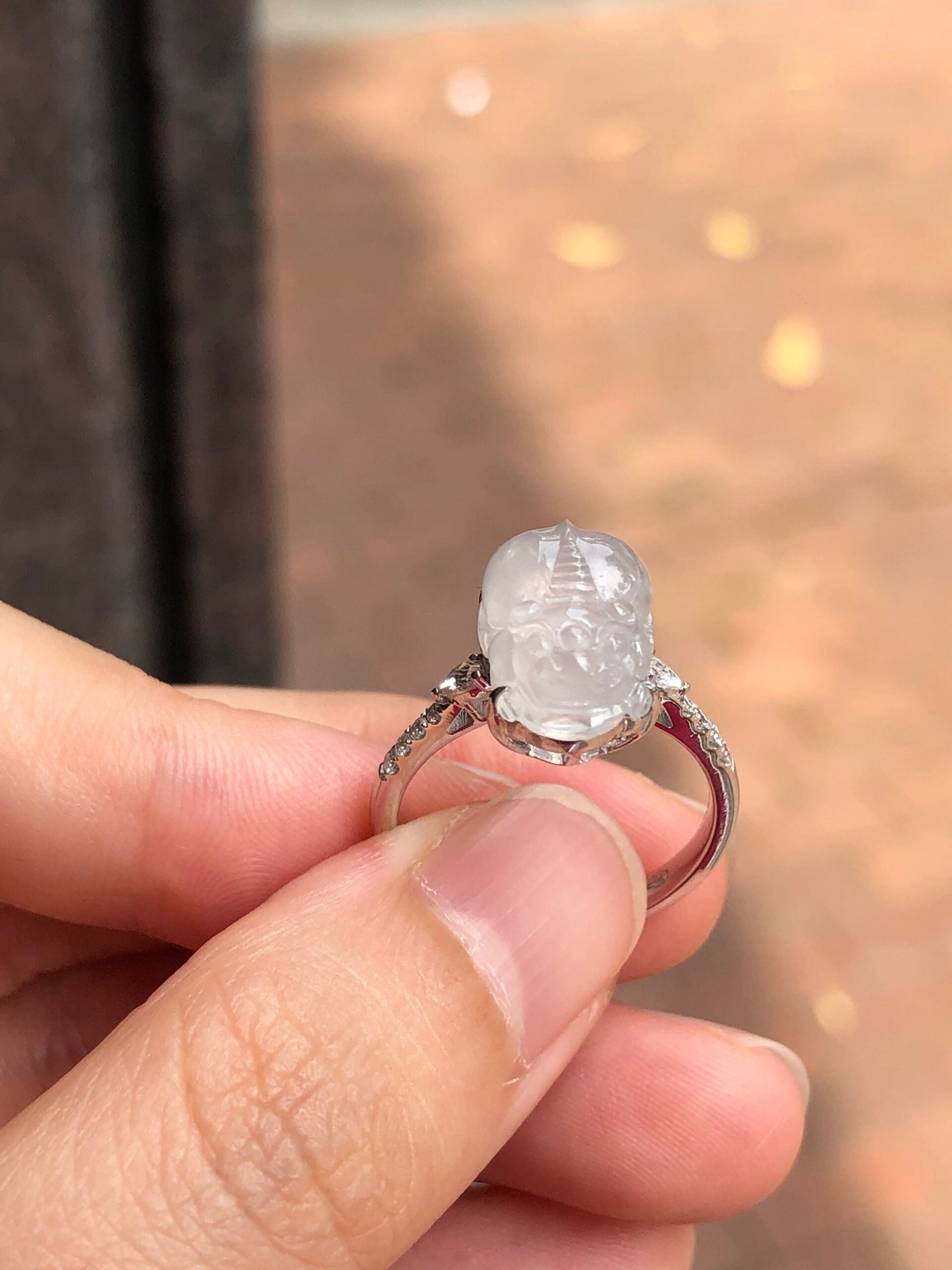 Icy Jade Pixiu Ring