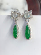 Green Jade Pea Pod Earrings