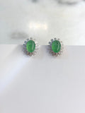 Green Jade Cabochons Earrings
