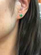 Icy Green Jade Cabochons Earrings