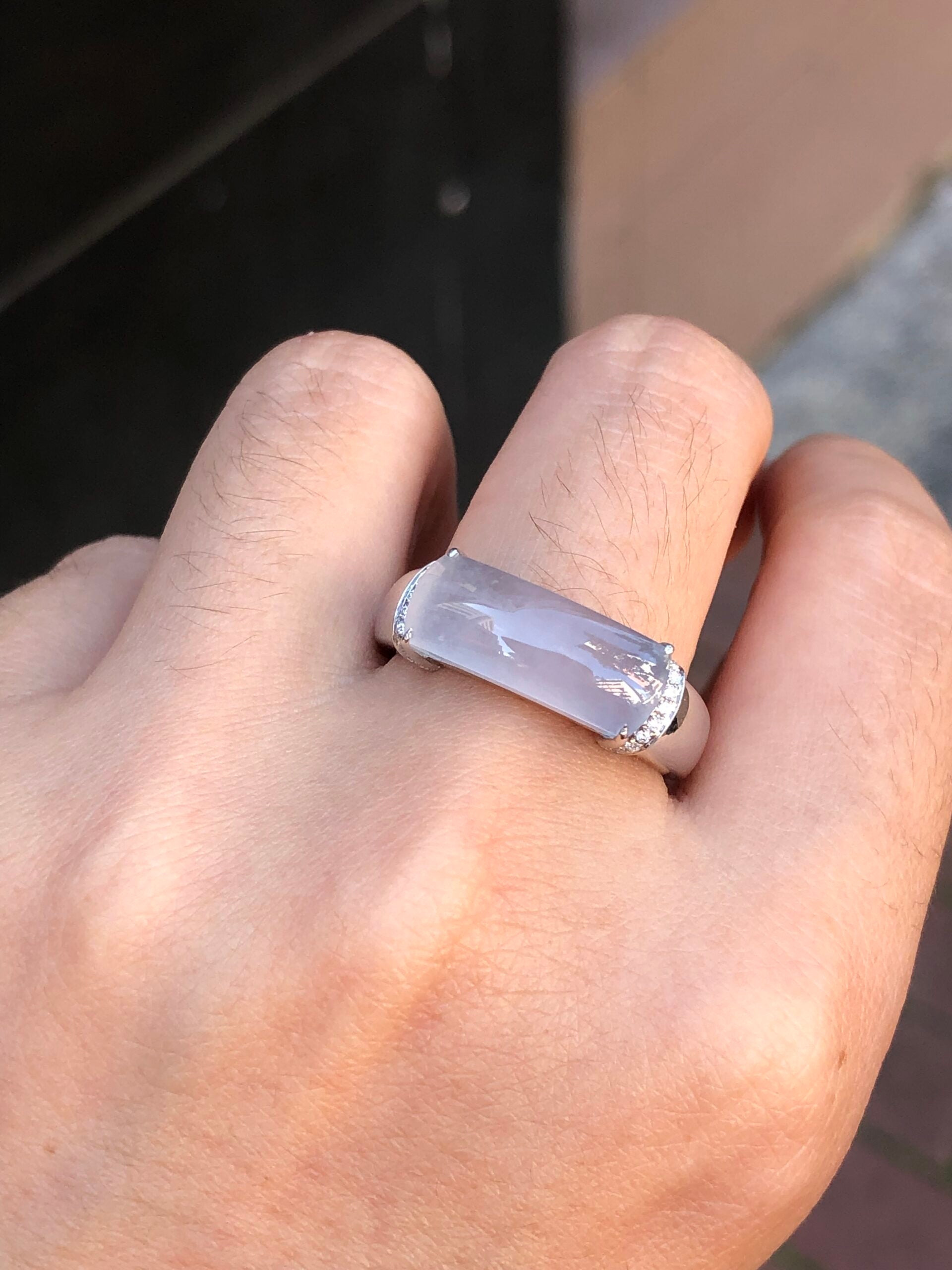 Icy Jade Saddle Ring