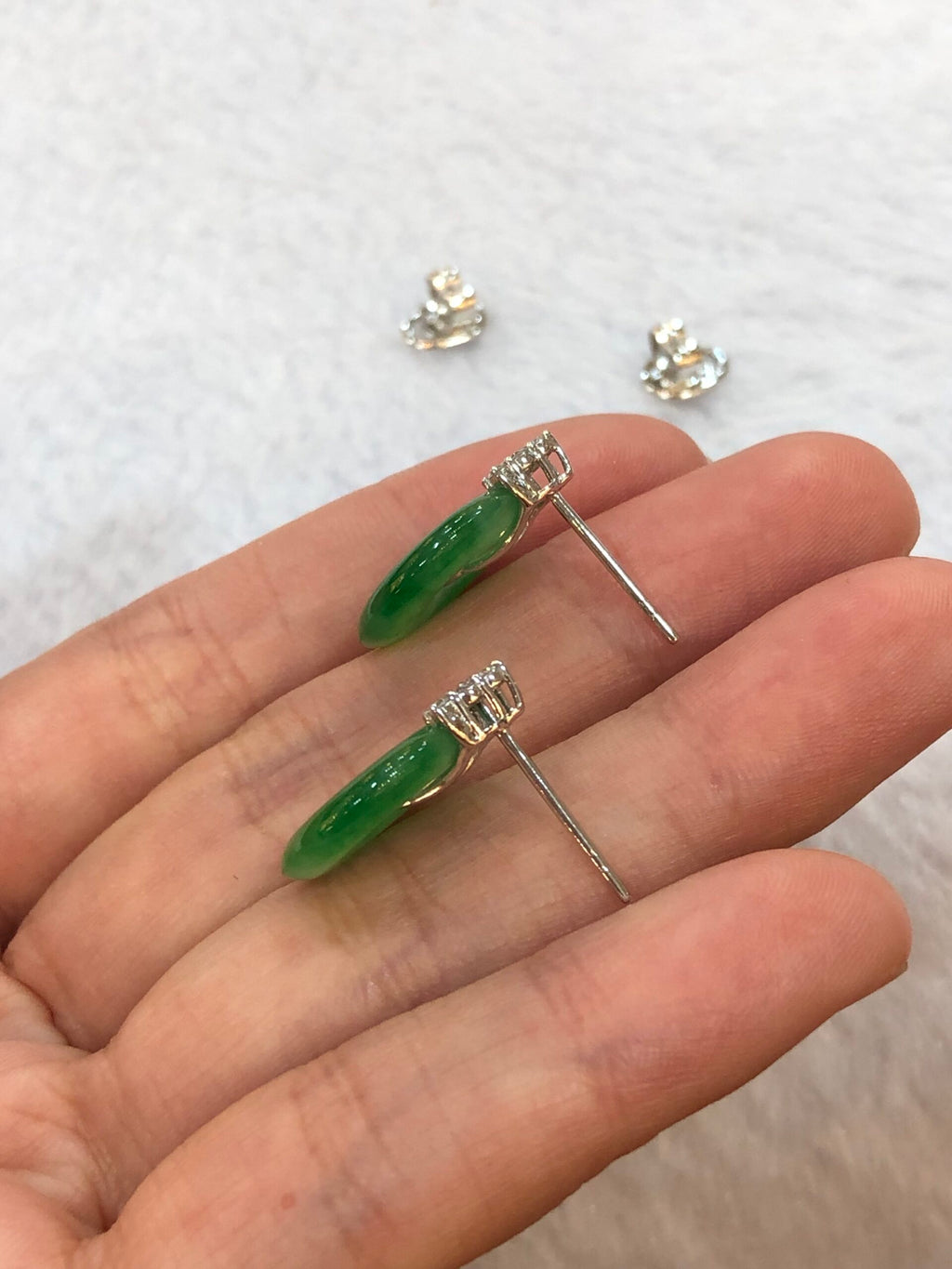 Icy Green Safety Coin Earrings