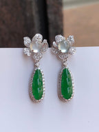 Green Jade Pea Pod Earrings