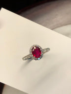 Unheated Pigeon Blood Ruby Ring