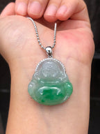 Green Jade Buddha Pendant