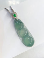 Icy Green Jade Pea Pods Pendant