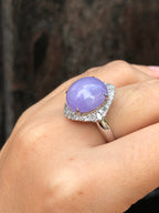 Lavender Jade Cabochon Ring