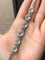 Icy Jadeite Cabochon Bracelet (Glassy Variety) | Natural Type A Jadeite | ClassicJade Singapore