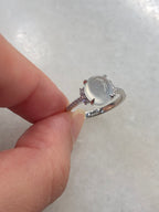 Icy Jade Cabochon Ring (Glassy Variety)