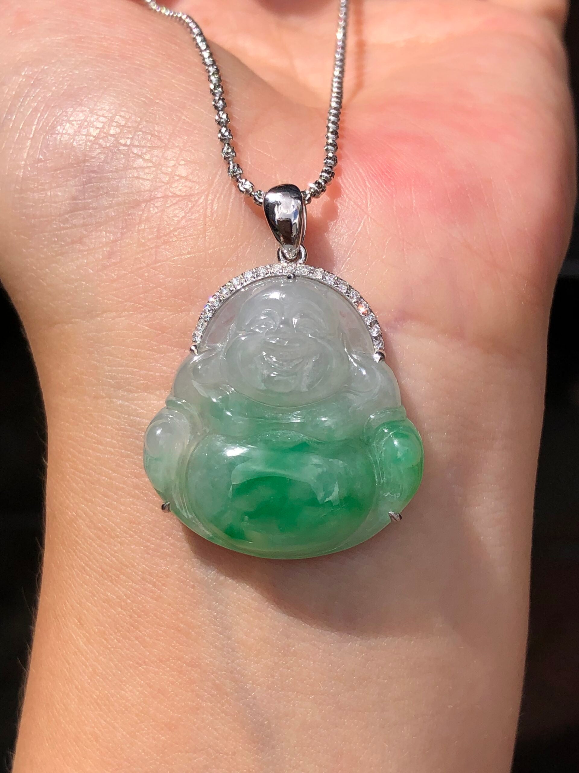 Green Jade Buddha Pendant