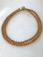 Natural Type A Duo-Colour Red Jadeite Beads Necklace | ClassicJade