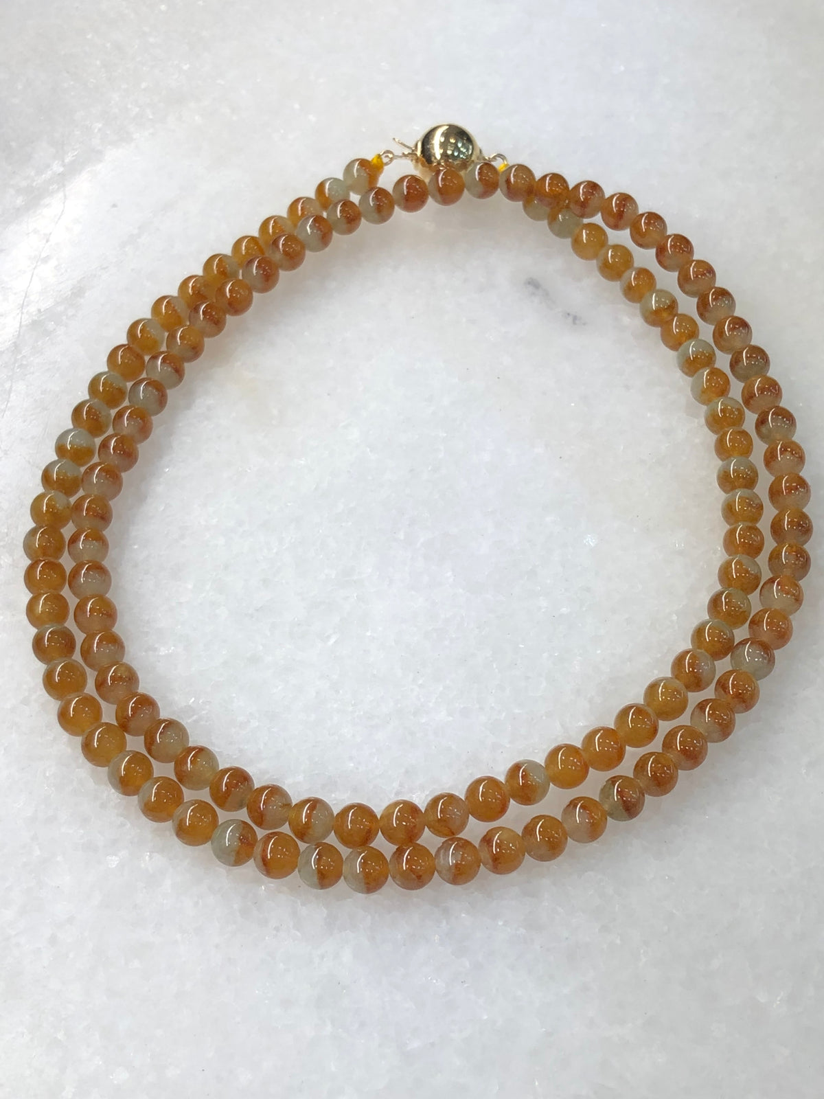 Natural Type A Duo-Colour Red Jadeite Beads Necklace | ClassicJade