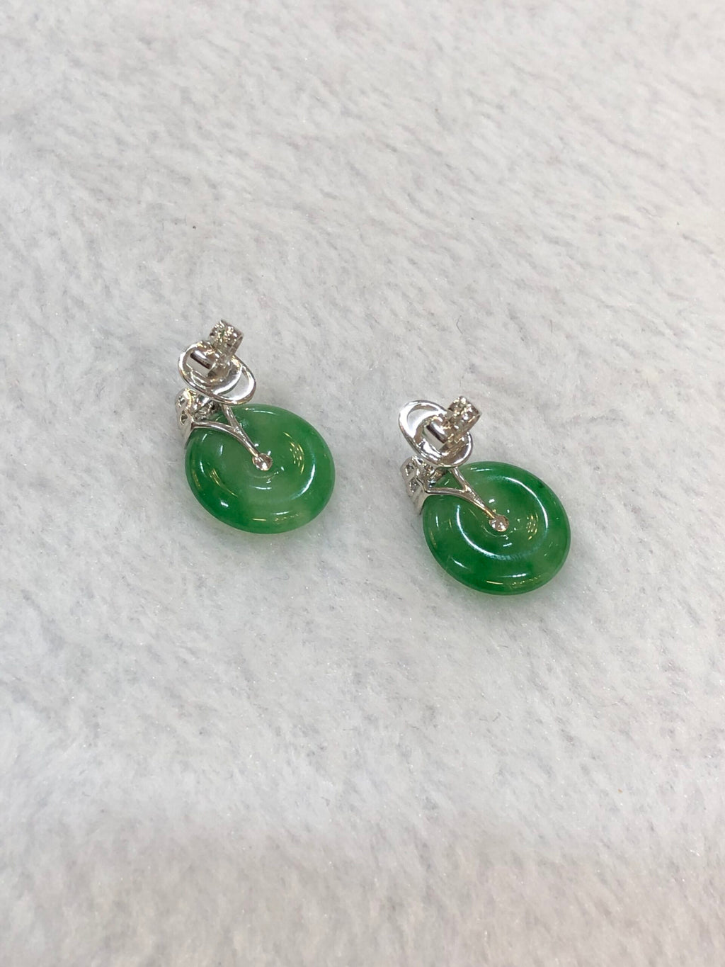 Icy Green Safety Coin Earrings