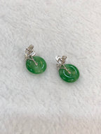 Icy Green Safety Coin Earrings