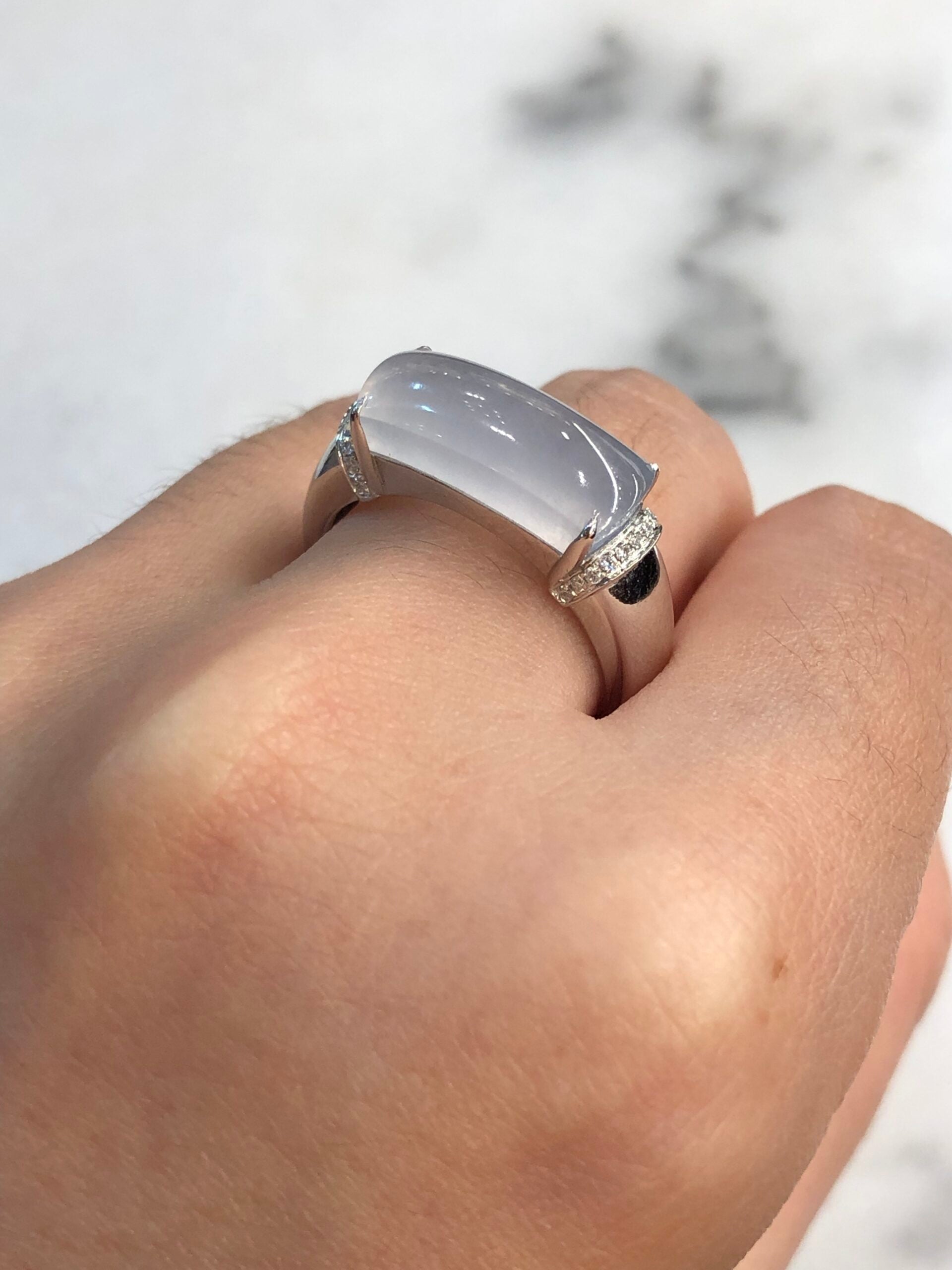 Icy Jade Saddle Ring