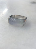 Icy Lavender with Green Jade Saddle Ring