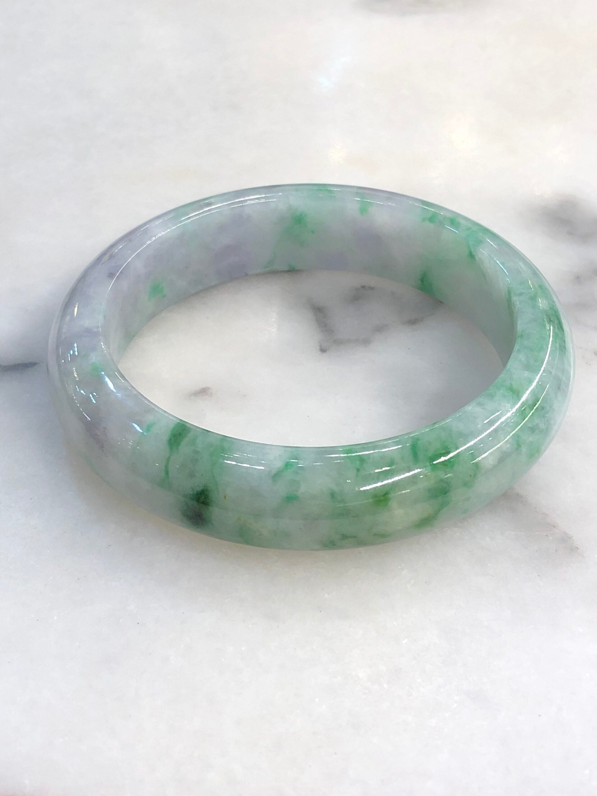 Green with Lavender Jade Bangle