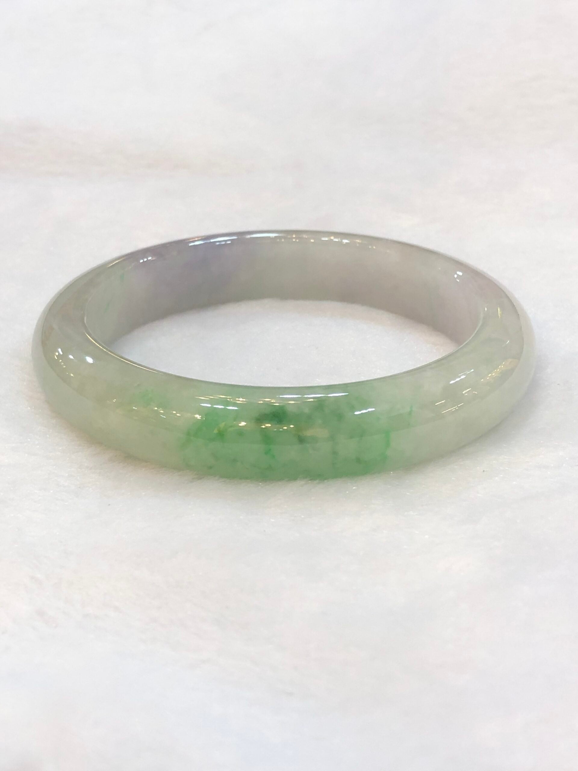 Icy Green With Lavender Jade Bangle