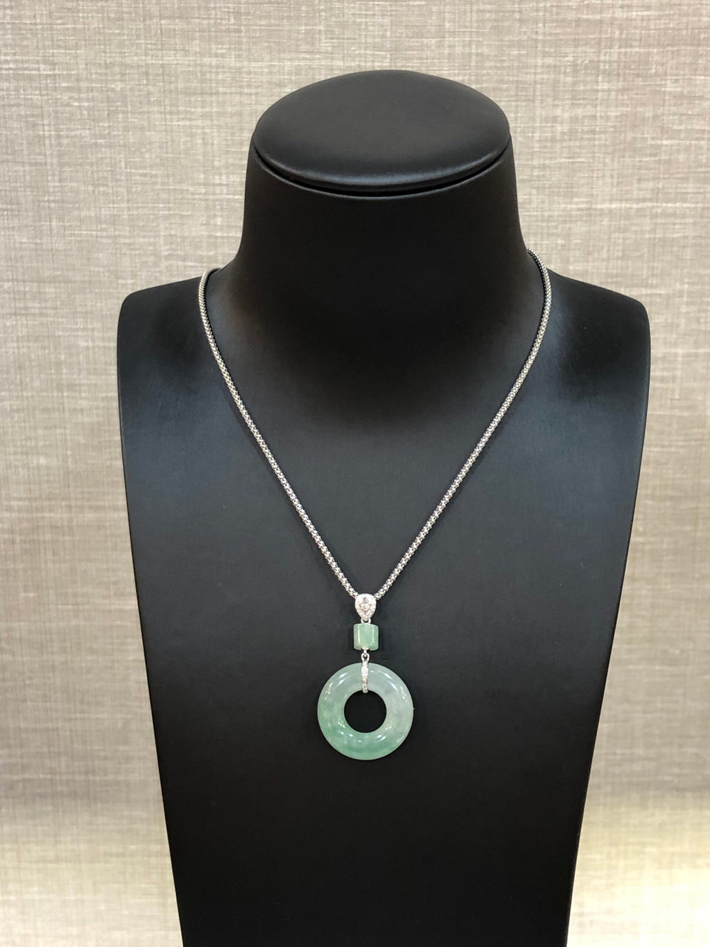 Icy Green Jade Donut Pendant