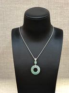 Icy Green Jade Donut Pendant