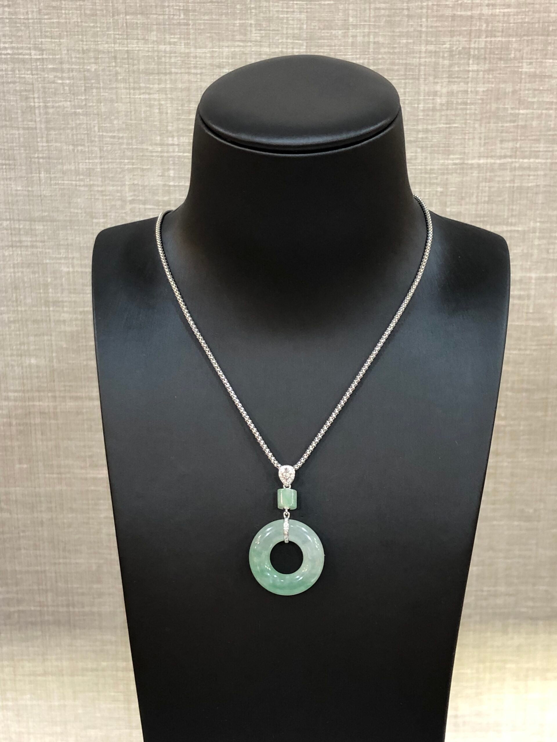 Icy Green Jade Donut Pendant