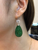 Green Jade Water-Drop Earrings