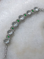 Icy Jadeite Cabochon Bracelet (Glassy Variety) | Natural Type A Jadeite | ClassicJade Singapore