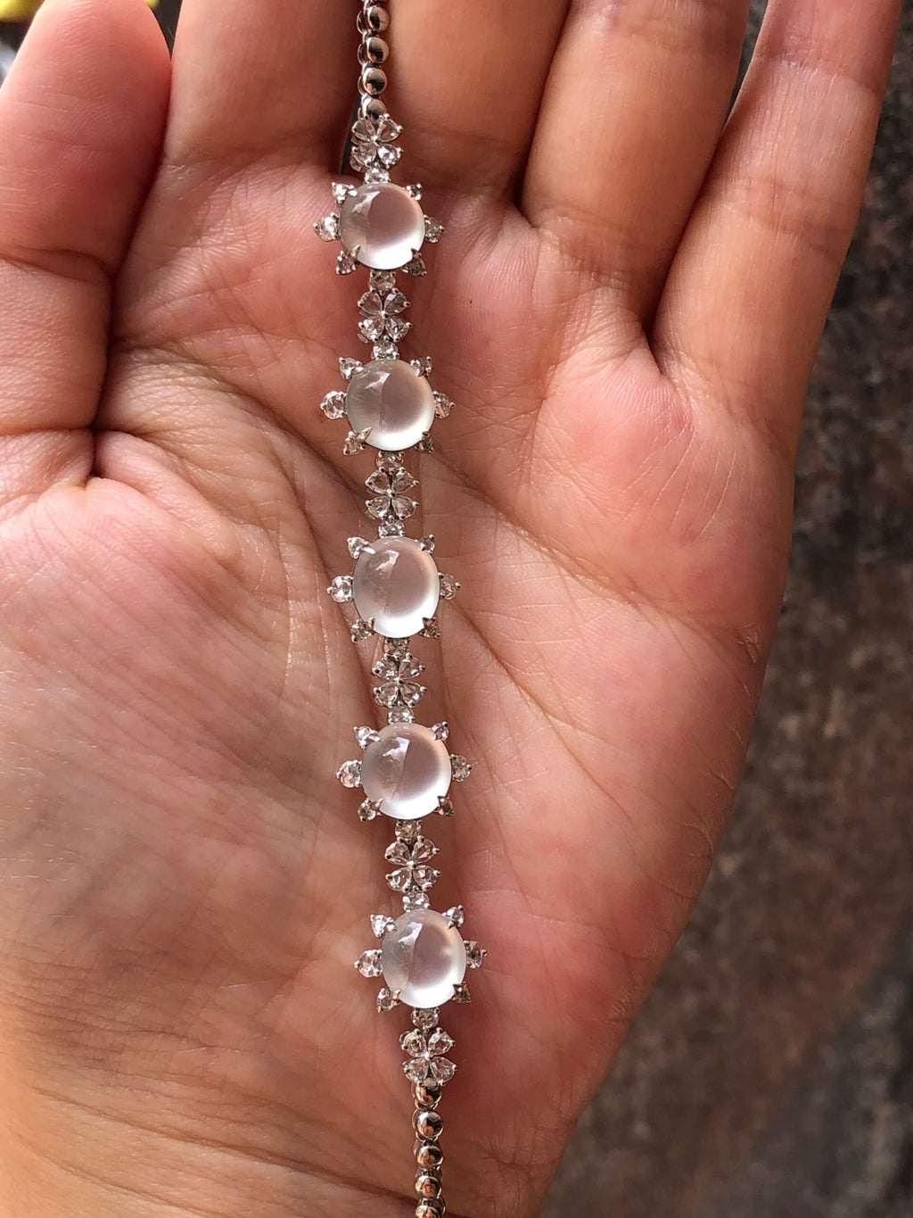 Icy Jade Cabochons Bracelet (Glassy Variety)