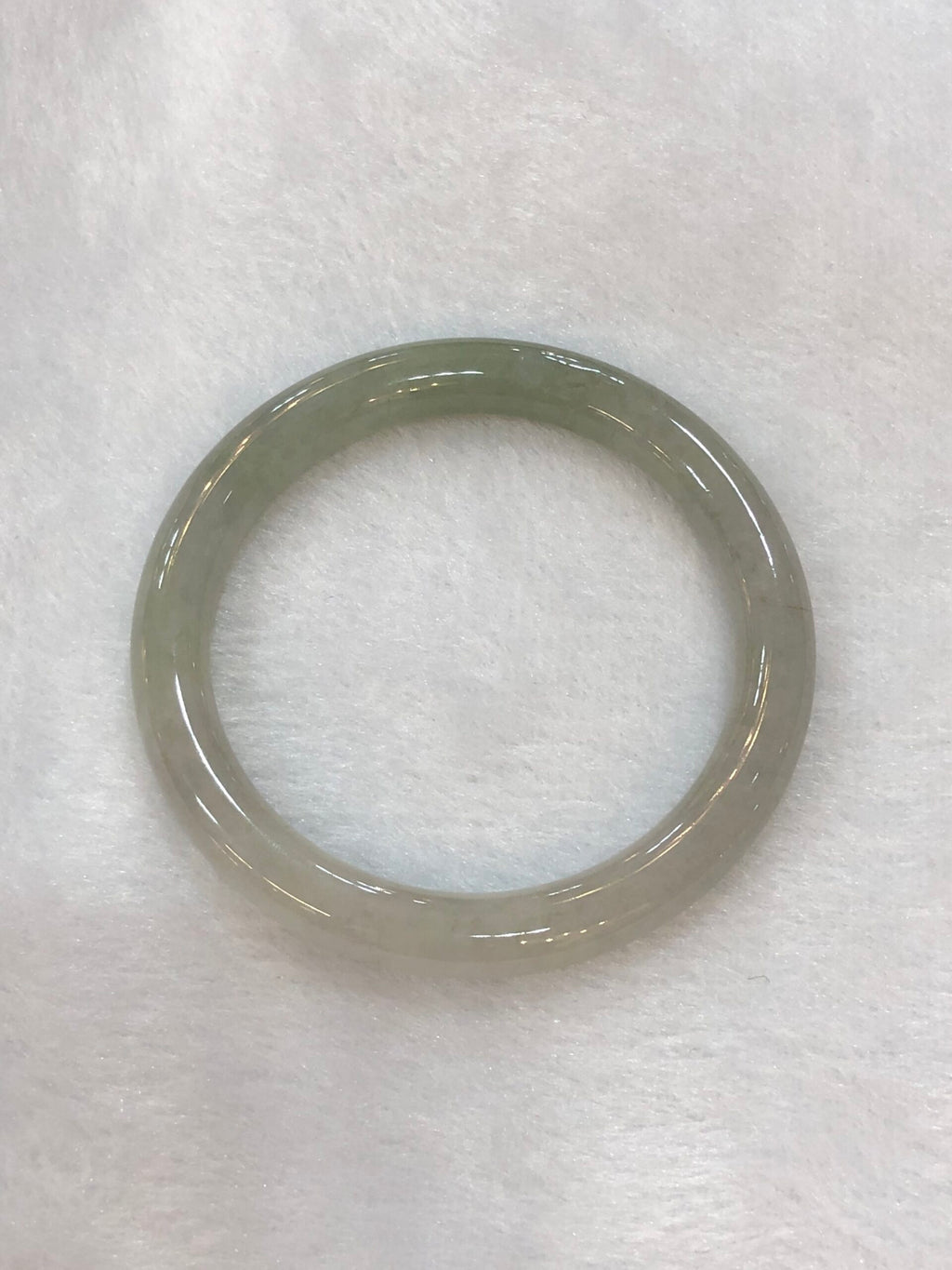 Icy White with Green Jade Bangle