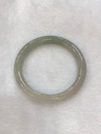 Icy White with Green Jade Bangle