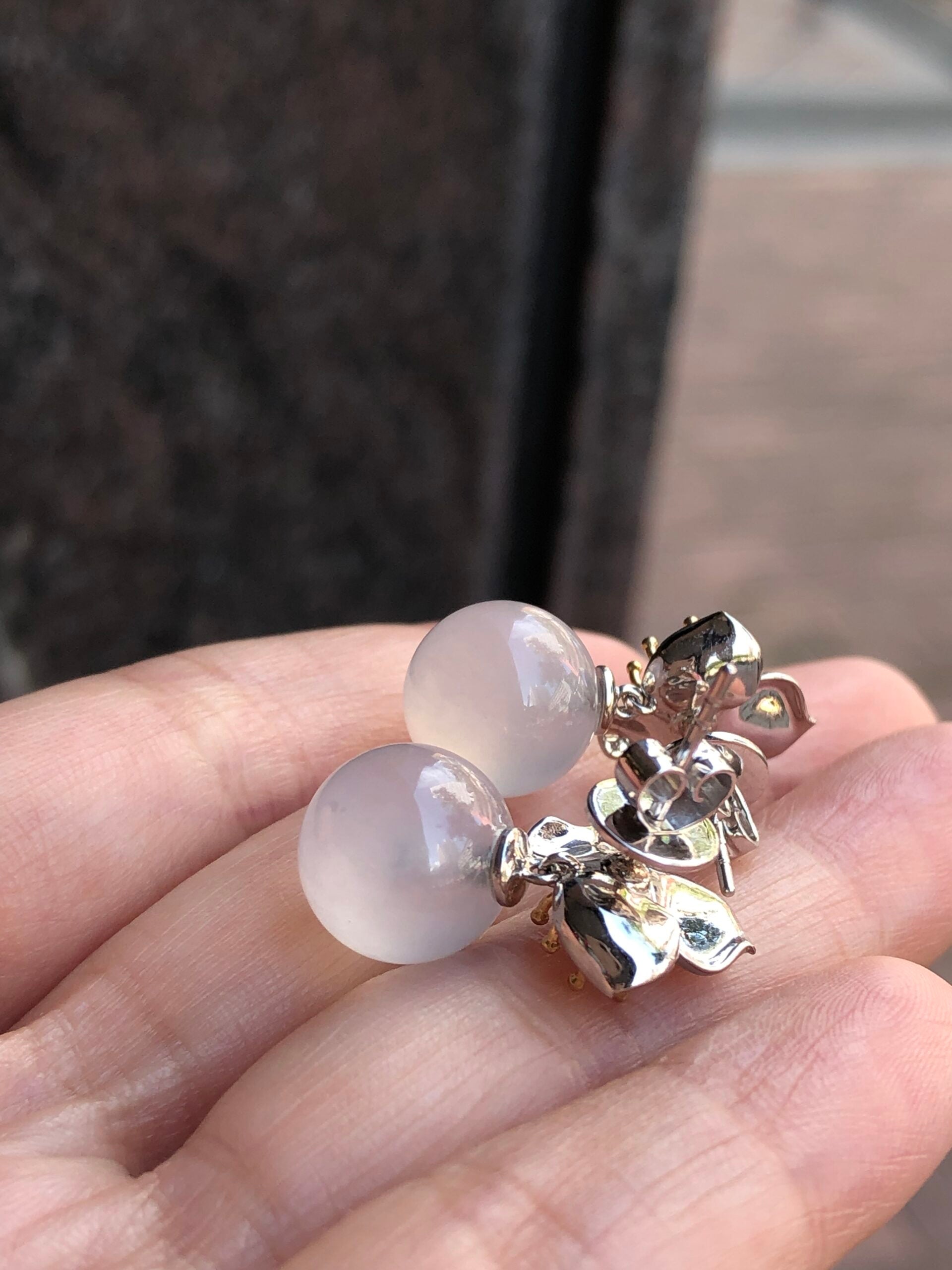 Icy Jade Balls Earrings