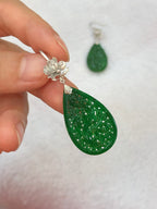 Green Jade Water-Drop Earrings