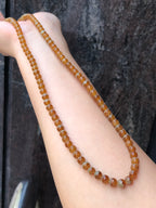 Natural Type A Duo-Colour Red Jadeite Beads Necklace | ClassicJade