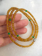 Icy Orange Jade Beads Necklace